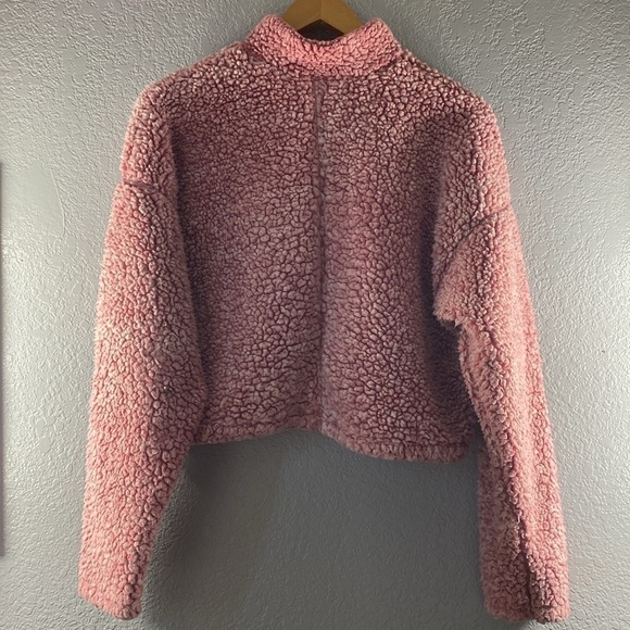 Urban Outfitters Pink Quarter Zip Collared Fuzzy Jacket - Picture 9 of 10